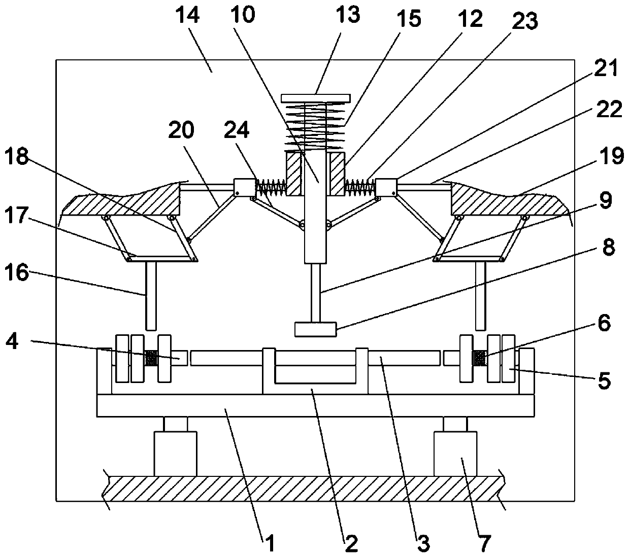 A barbell counterweight installation device and installation method for a gymnasium