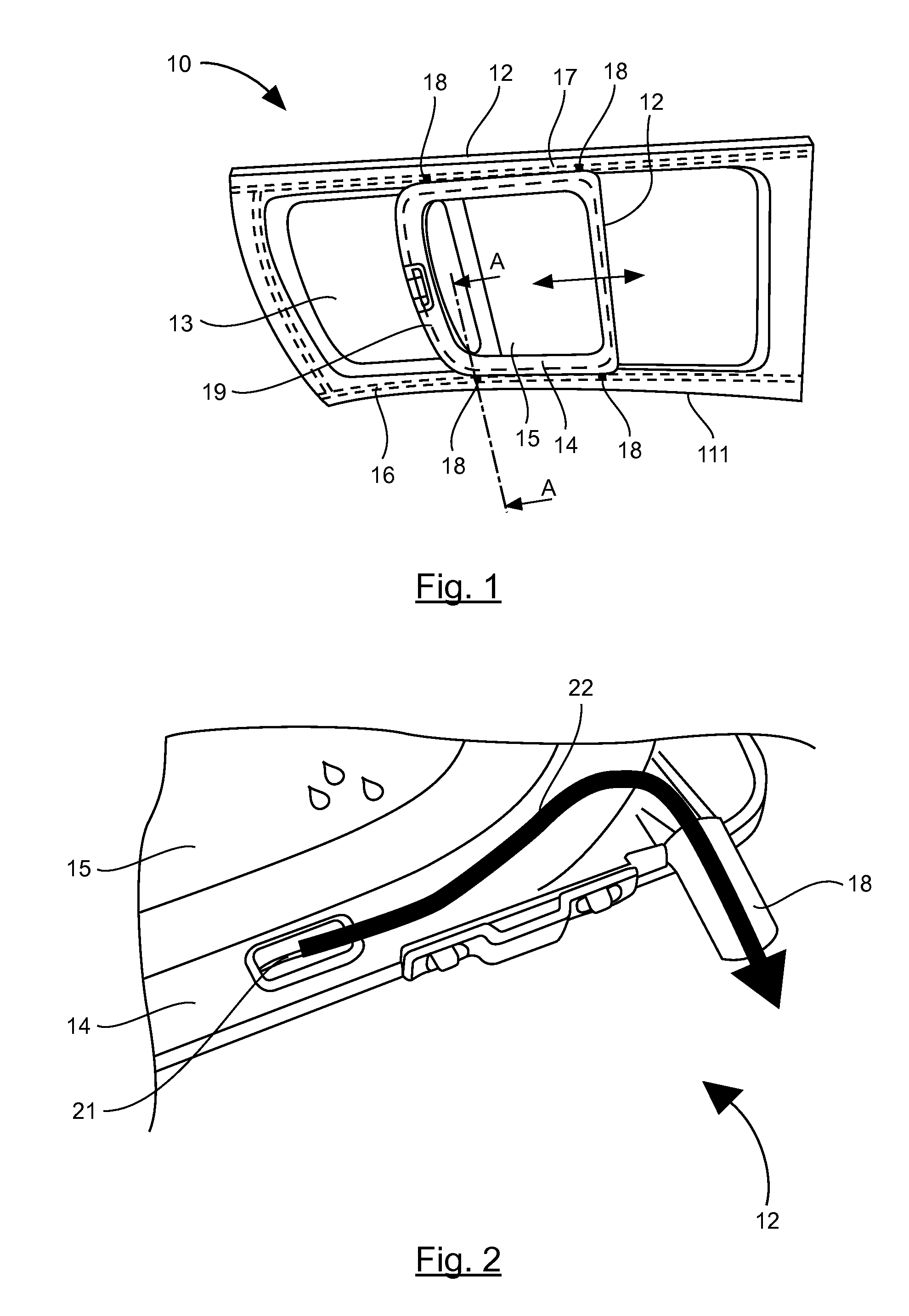 Device for closing off an opening prepared in the roof of a vehicle, provided with a sealing barrier and a drain for draining water towards the exterior