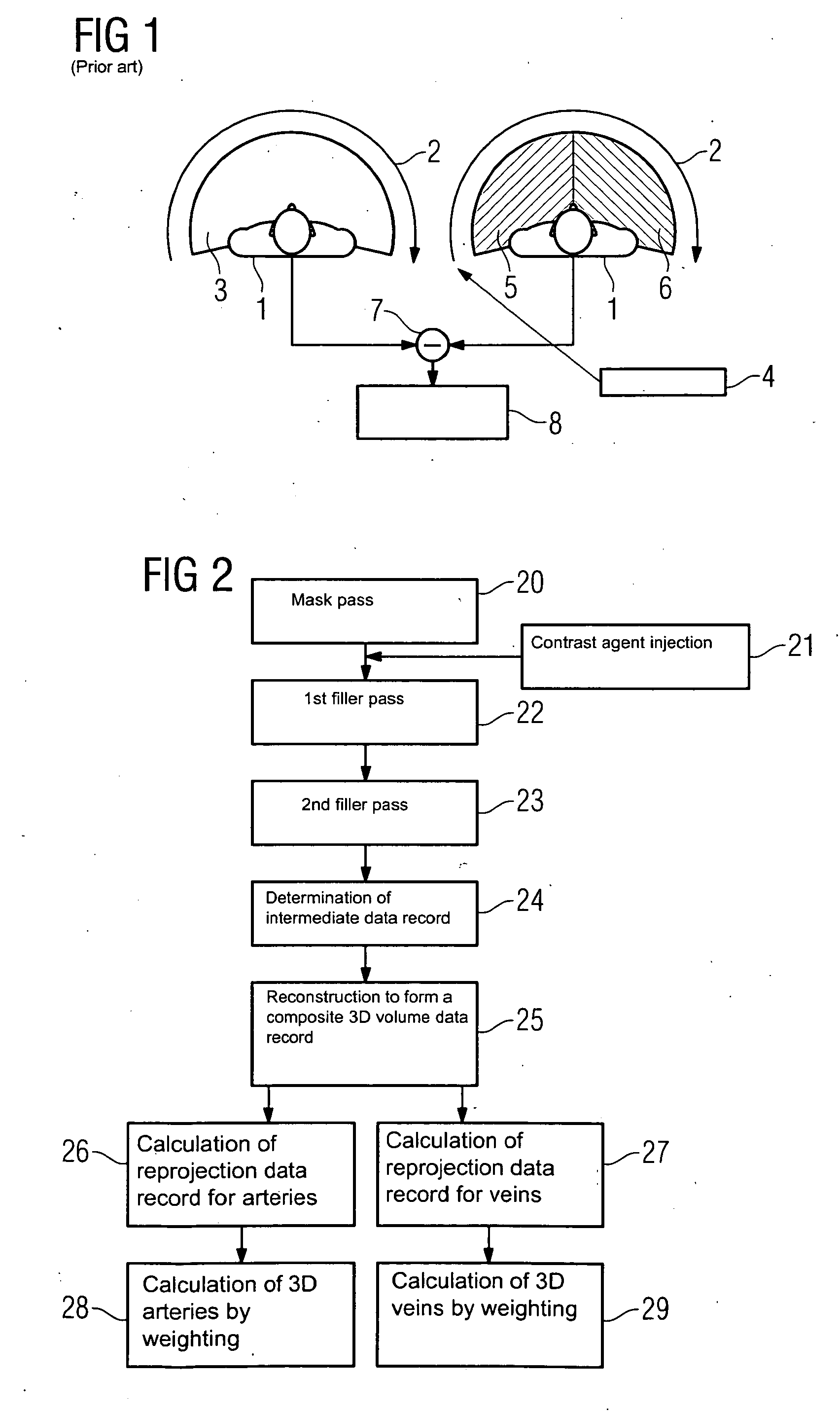 Method and device for the separate three-dimensional representation of arteries and veins in an examination object and device