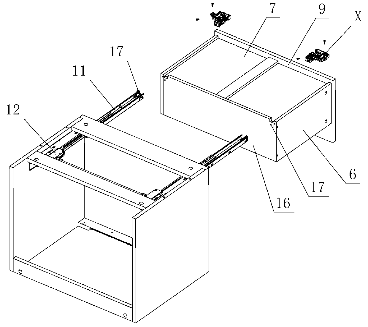 Stable locking structure for drawer