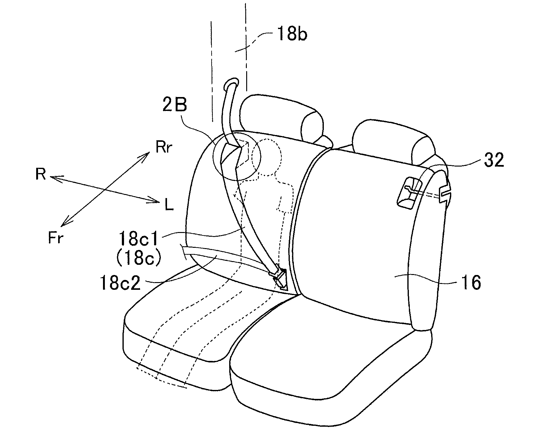 Seat belt device for the vehicle seat