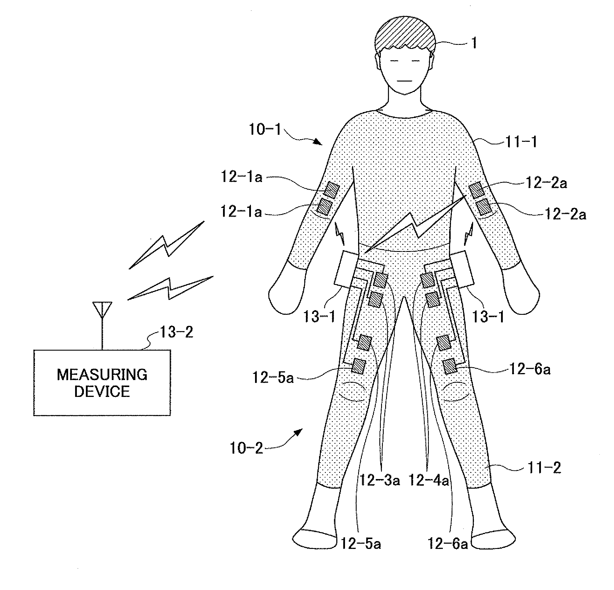 Biological signal measuring wearing device and wearable motion assisting apparatus