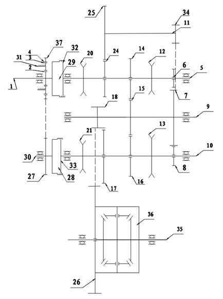 Power transmission mechanism for double-clutch automatic transmission