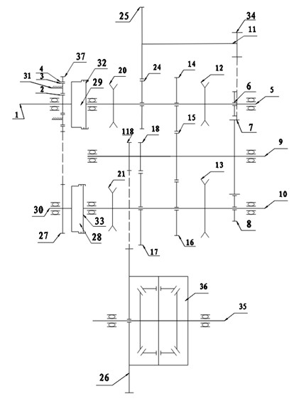 Power transmission mechanism for double-clutch automatic transmission