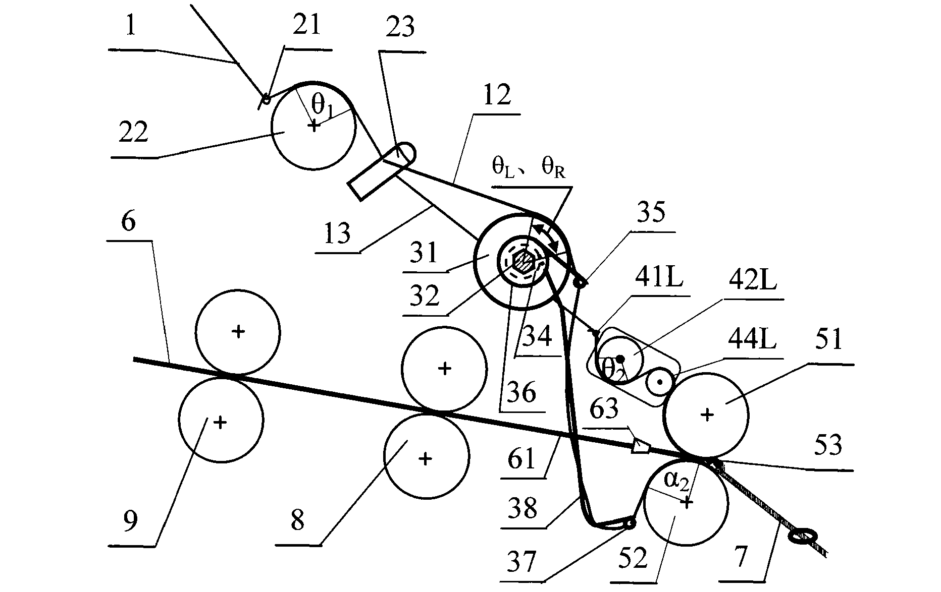 Double-bundle screen asymmetric composite yarn, spinning method and applications