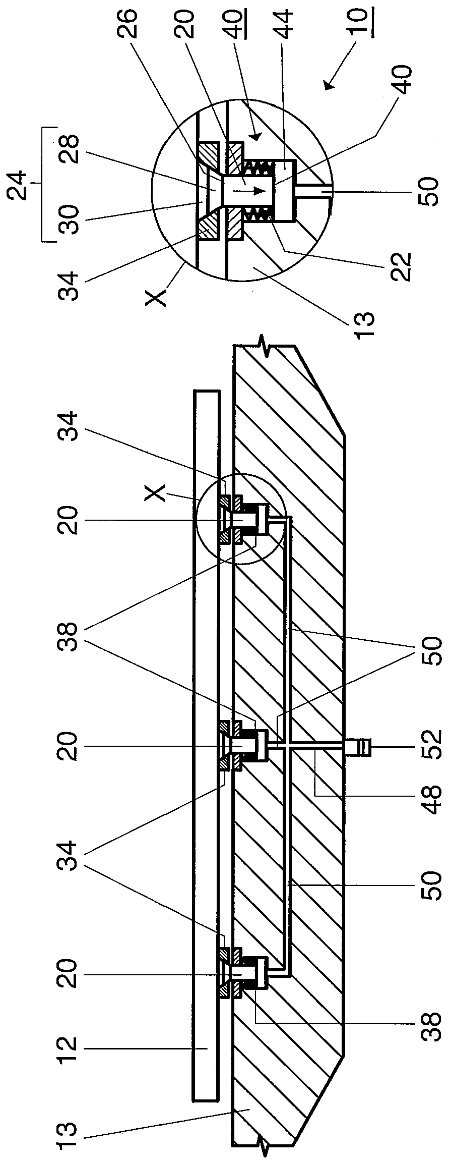 Clamping system for fastening a cooling unit to an encircling supporting element of a caterpillar-type casting machine, and method for fastening/releasing a cooling unit to/from an encircling supporting element of a caterpillar-type casting machine