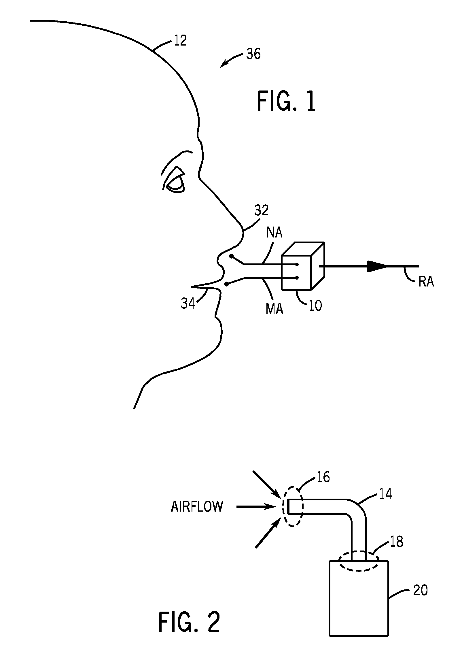 Respiratory monitoring with cannula receiving first respiratory airflows and second respiratory airflows