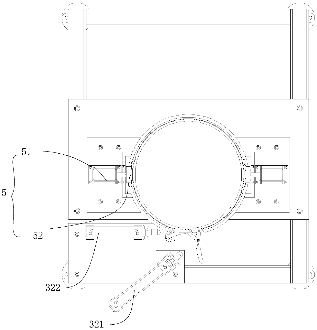 Device for tightening cylinder hoop after covering of cylinder