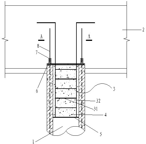 Method for connecting concrete pile and bearing platform
