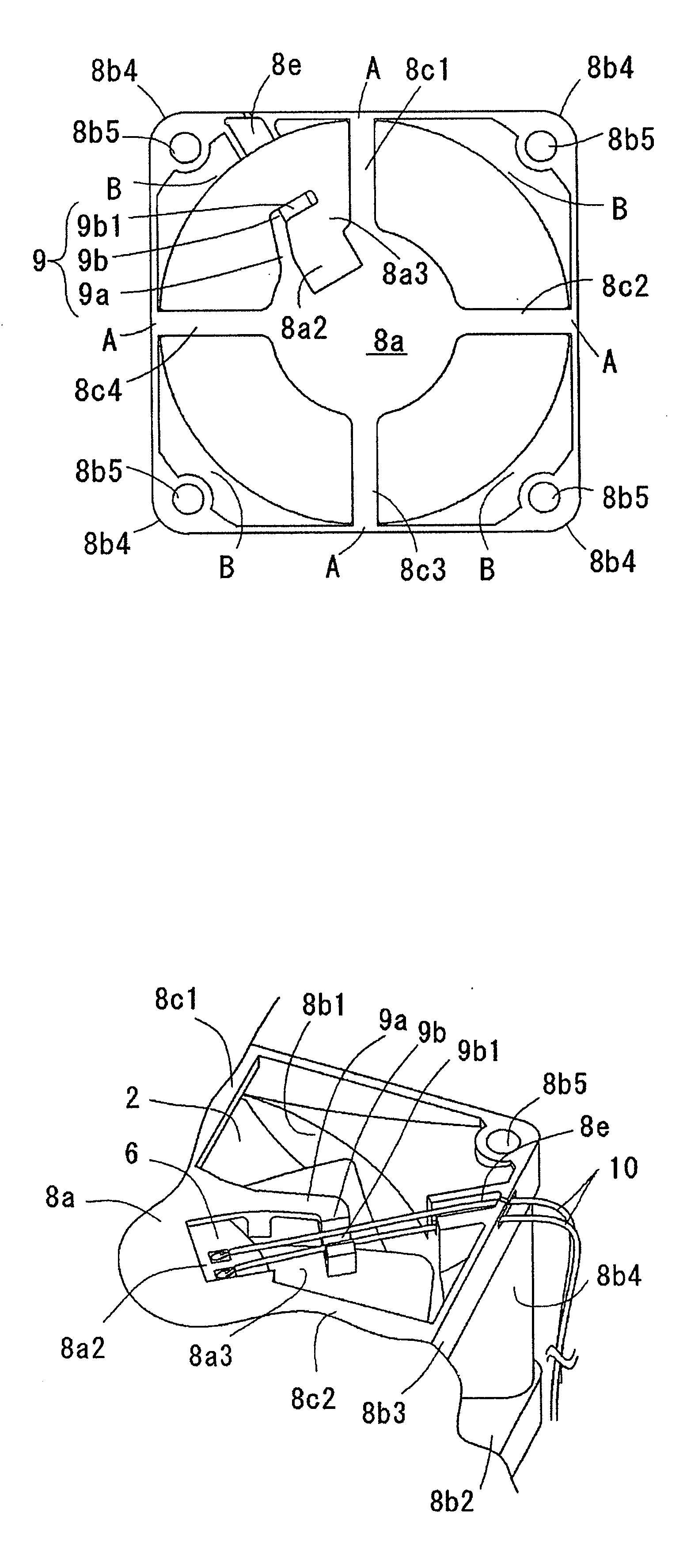 Structure of fan devices for leading out wires