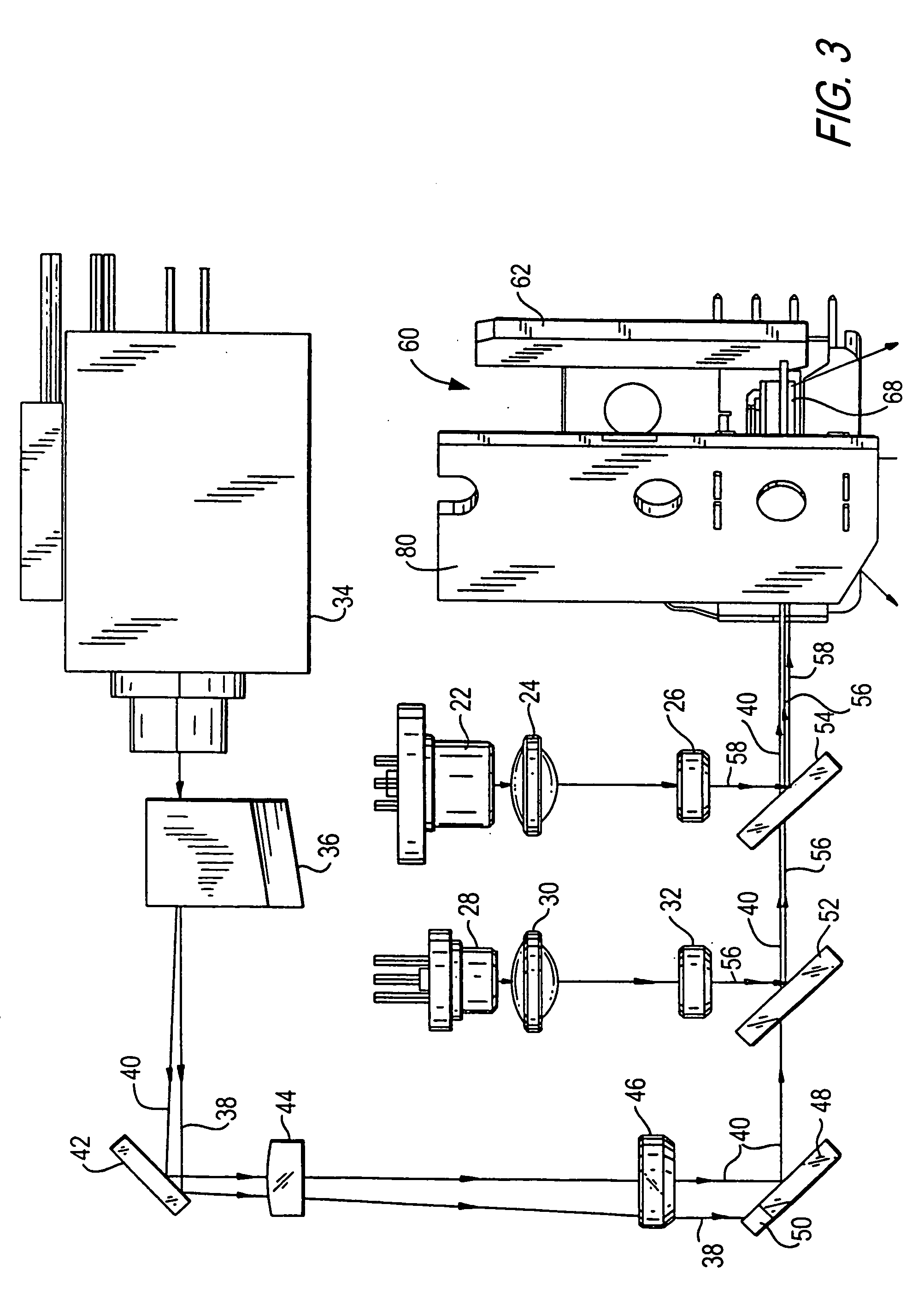 Arrangement for and method of projecting an image with safety circuitry