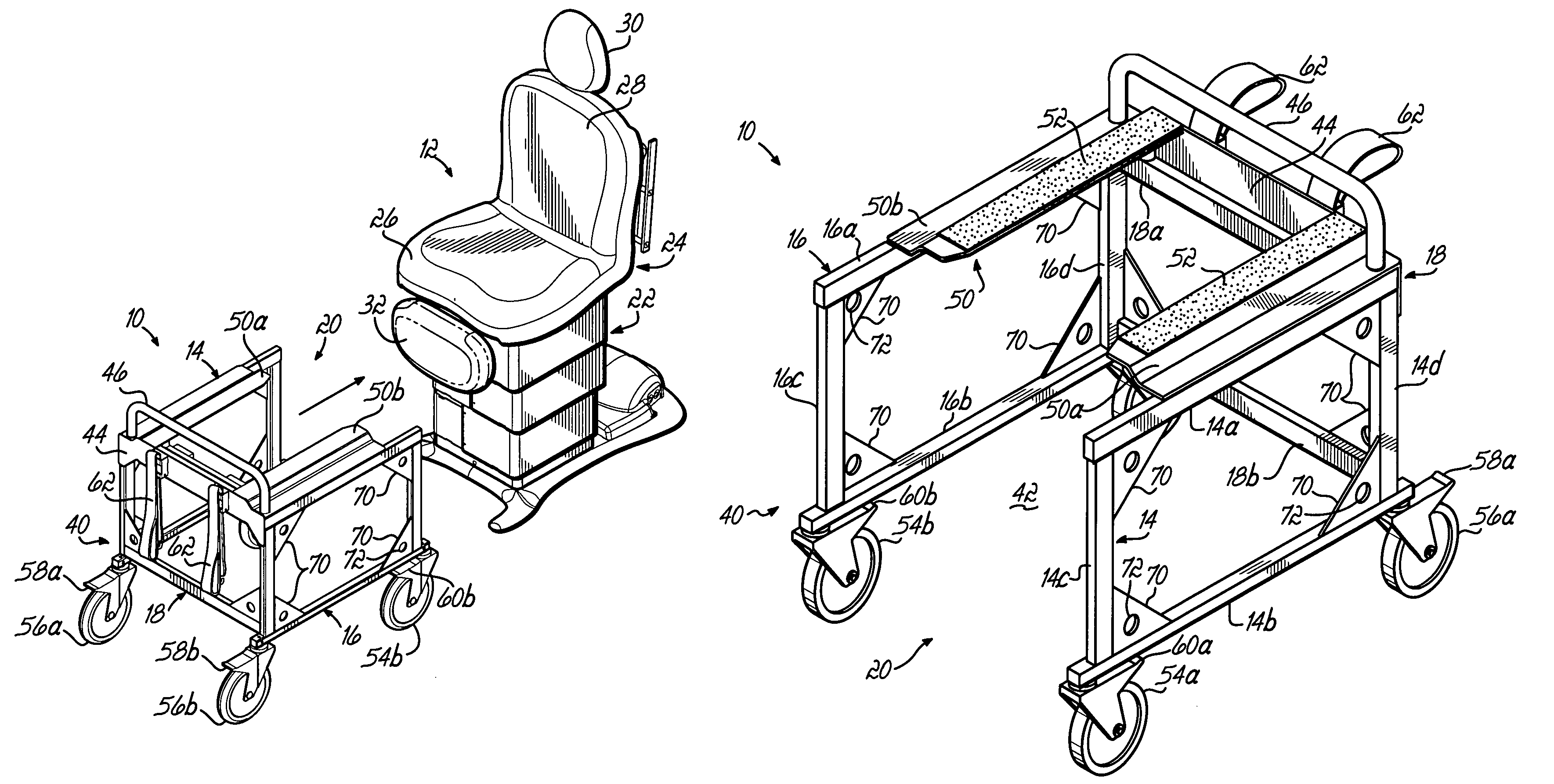 Apparatus and method for relocating a medical examination table