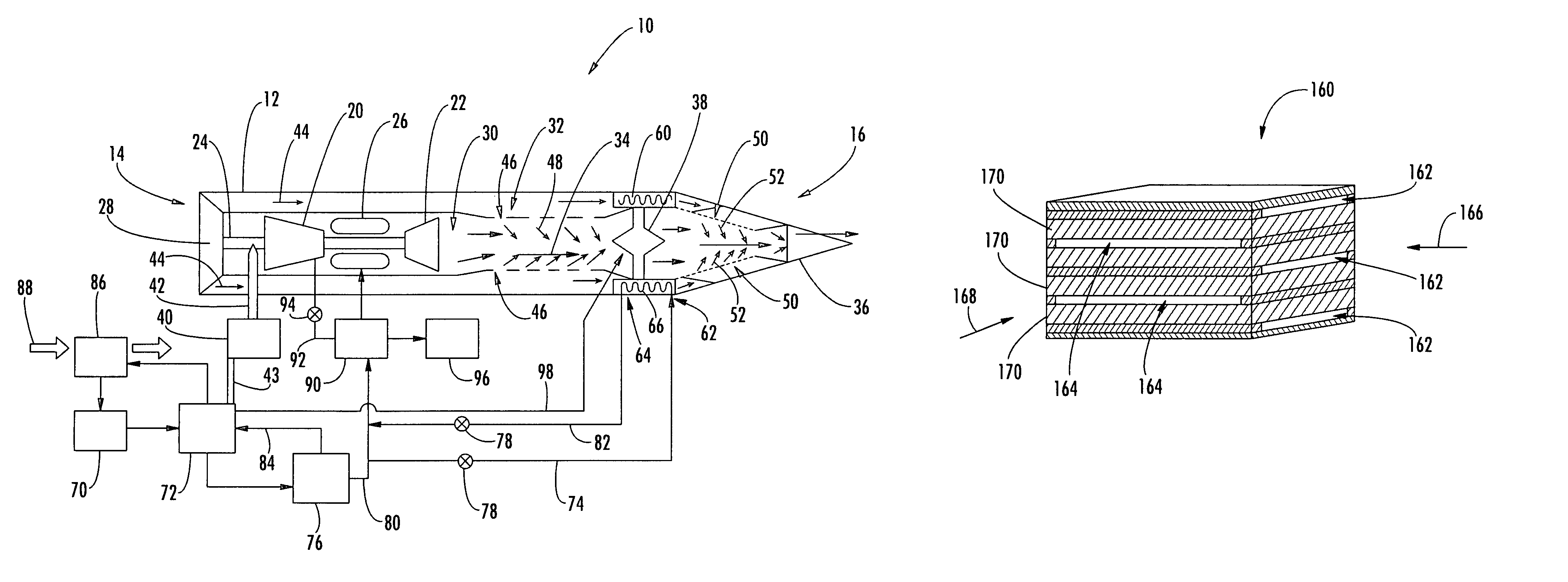 System and method for controlling the temperature and infrared signature of an engine