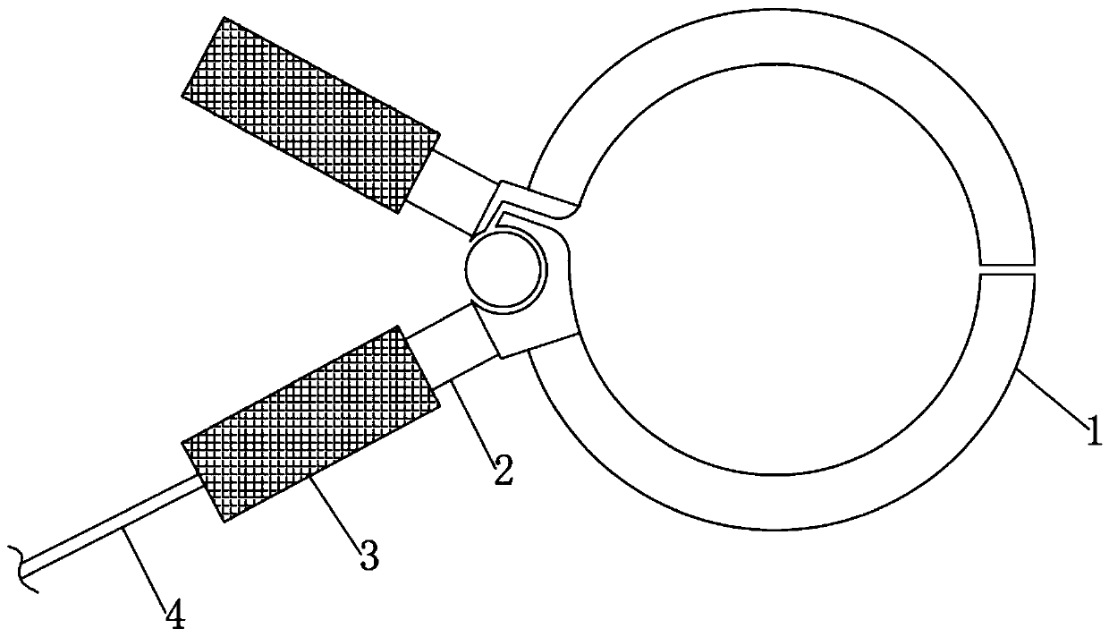 Underground pipeline detection clamp with safety protection structure