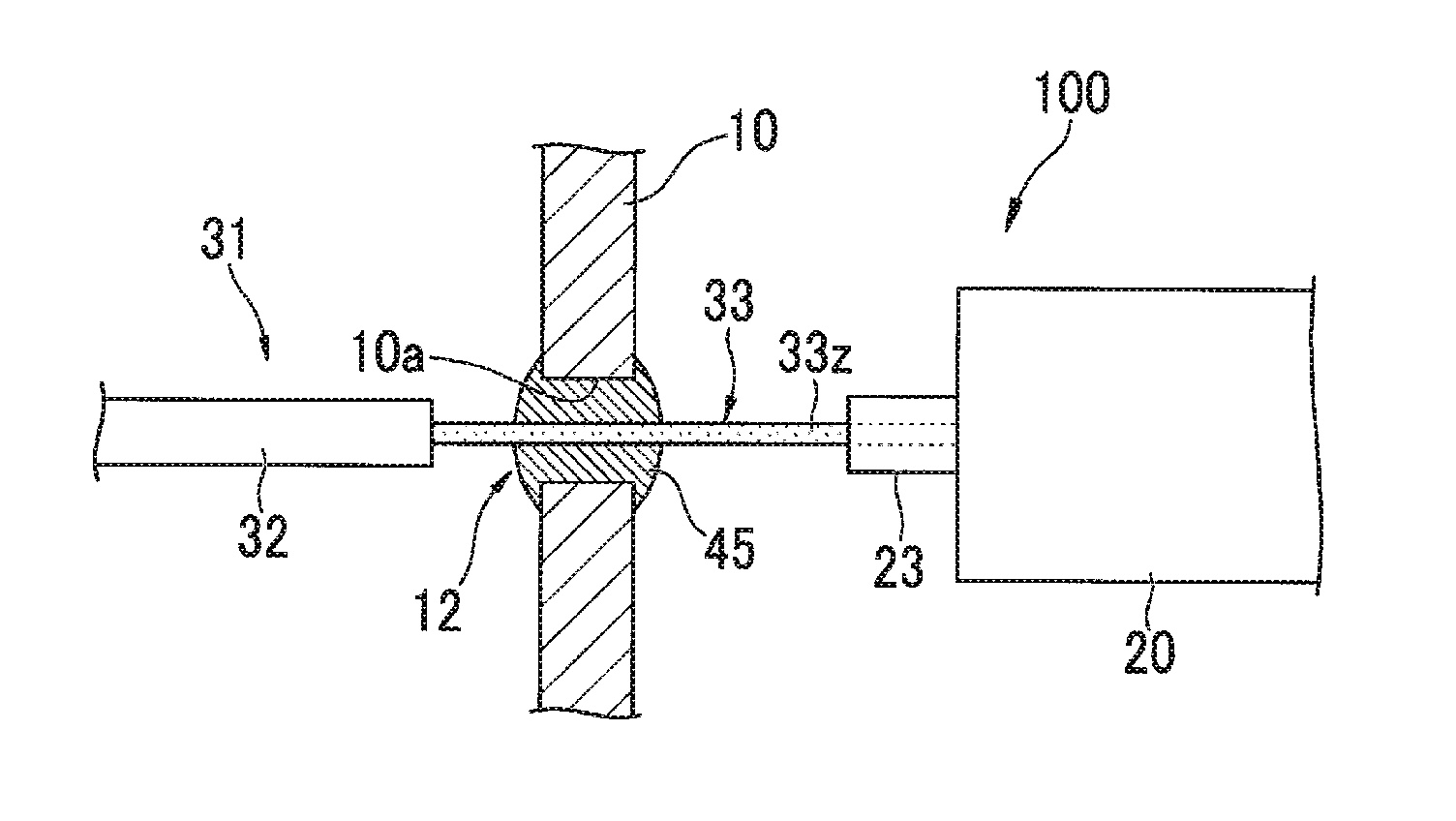 Optical device sealing structure and optical deveice manufacturing method