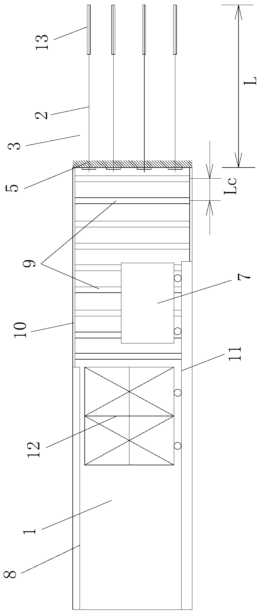 Large-section soft ground tunnel full-section construction structure and construction method