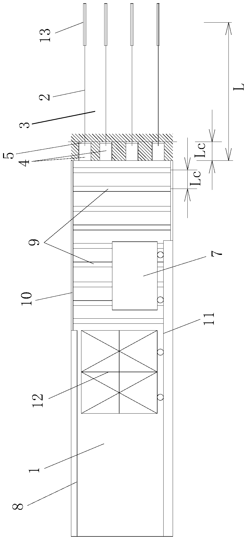 Large-section soft ground tunnel full-section construction structure and construction method