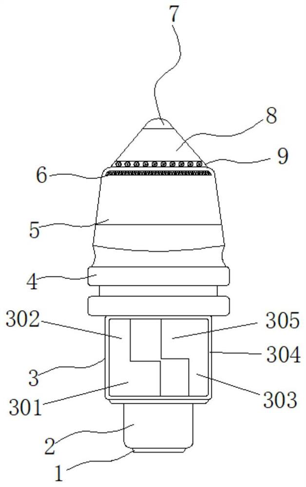 Rotary excavating cutting pick with long service life