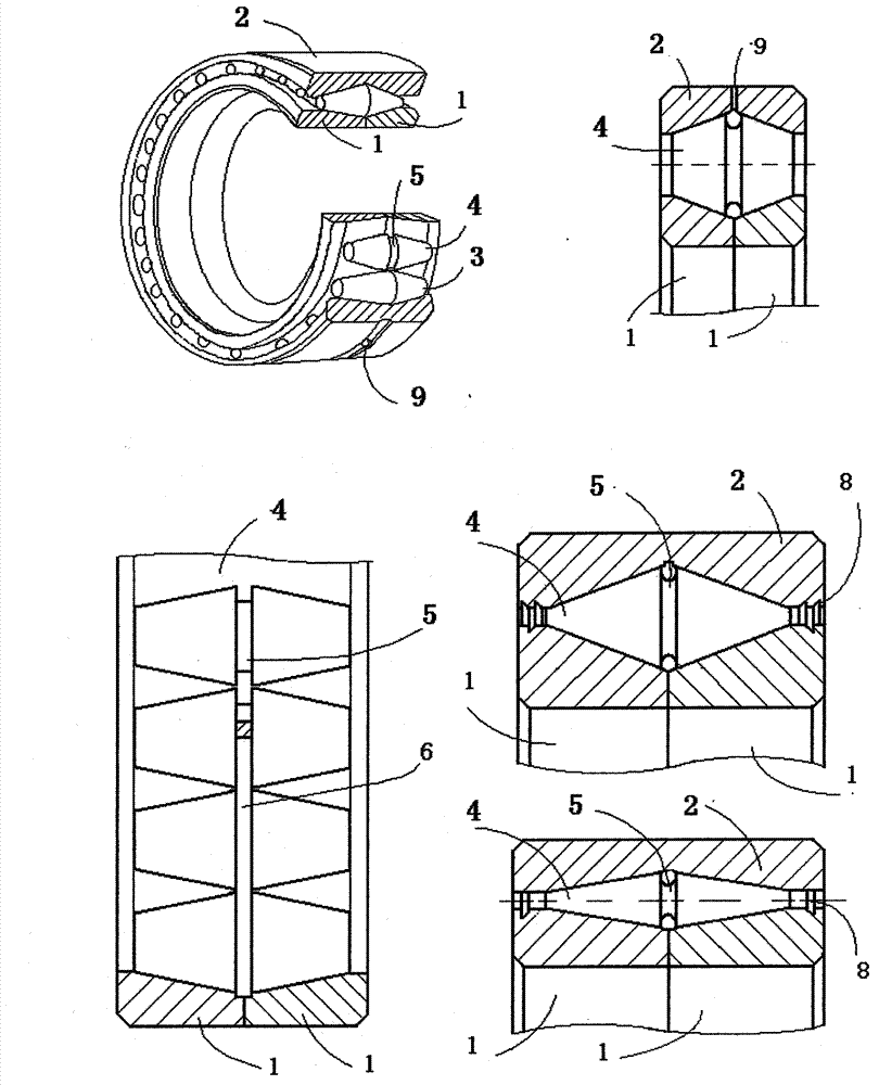 Mute tip cone roller bearing