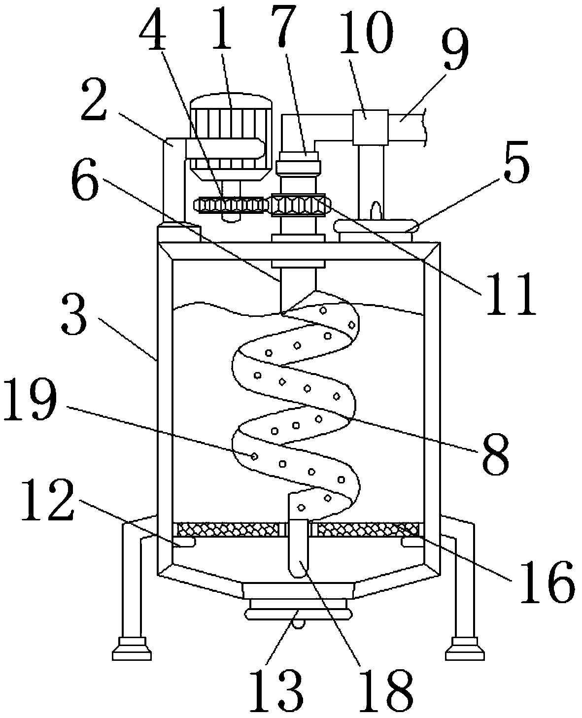 Washing device capable of reducing broken walls of tea leaves
