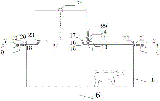 Respiratory metabolism device of cow
