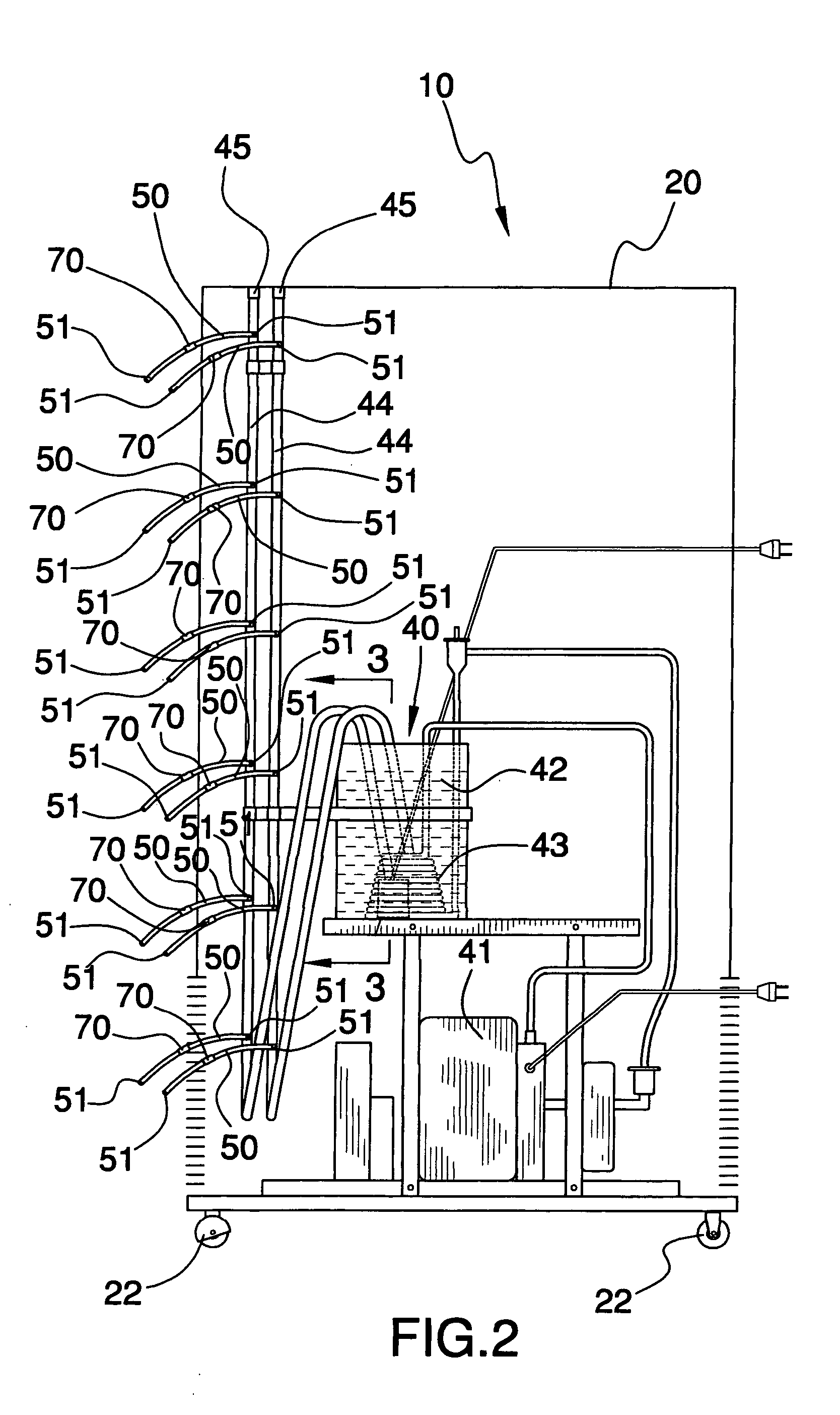 Refrigeration system including water chilling device