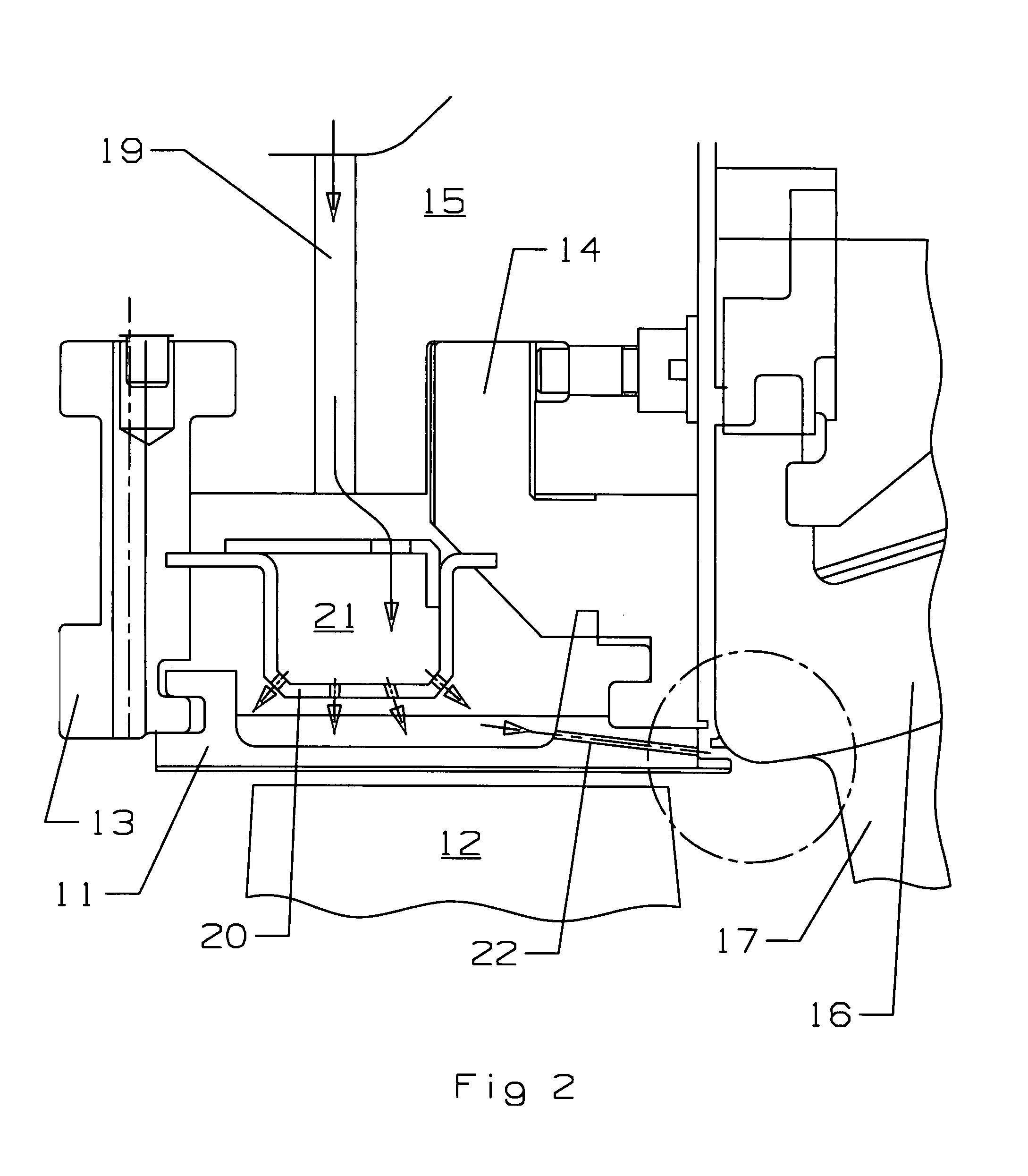 Turbine inter-stage gap cooling and sealing arrangement
