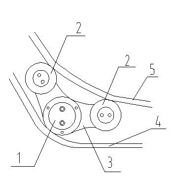 Separating angular shaft of hand-held belts used for escalator