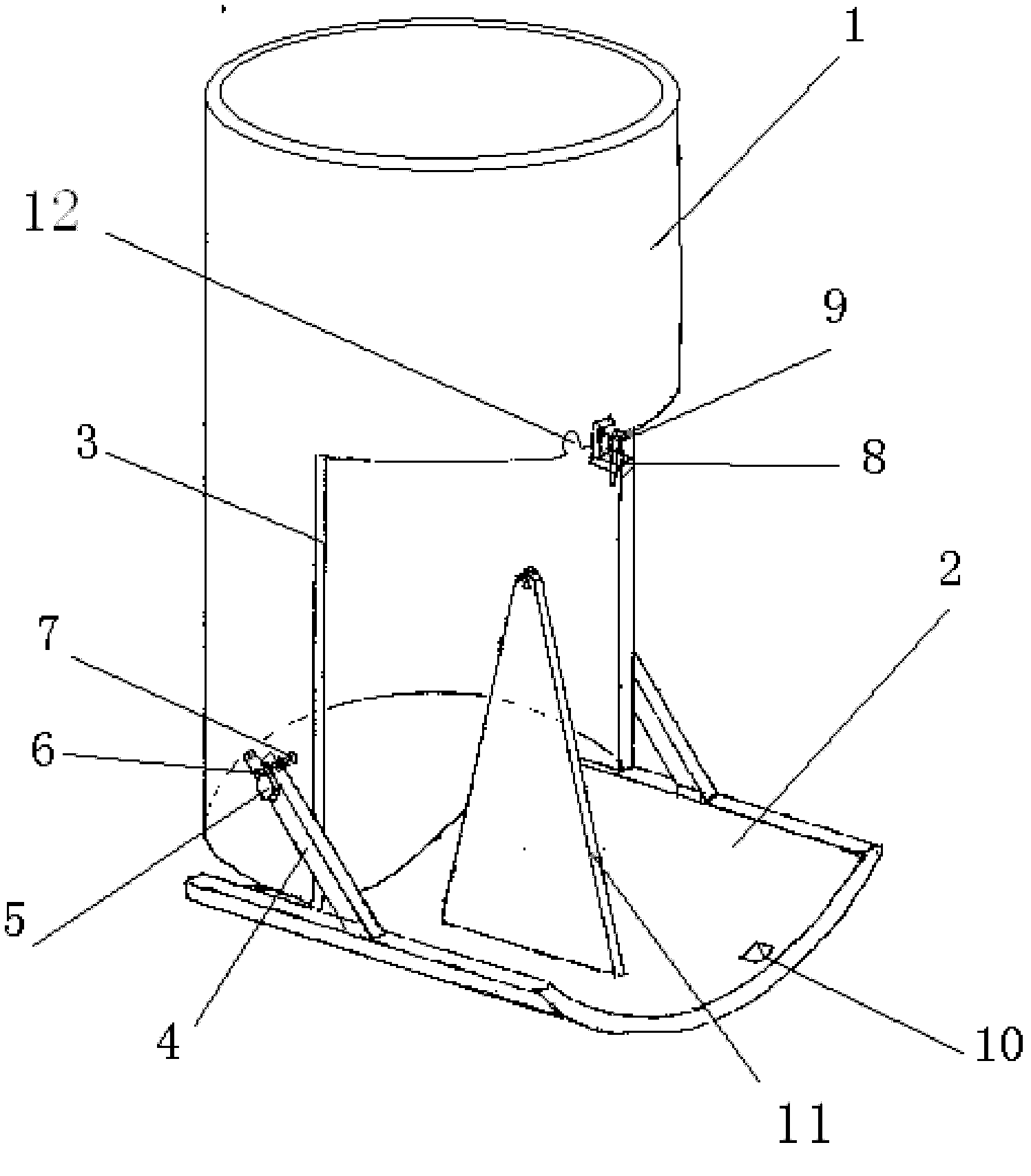 Suction penetrating arc-shaped plate anchor, mounting tool for same and construction method for same