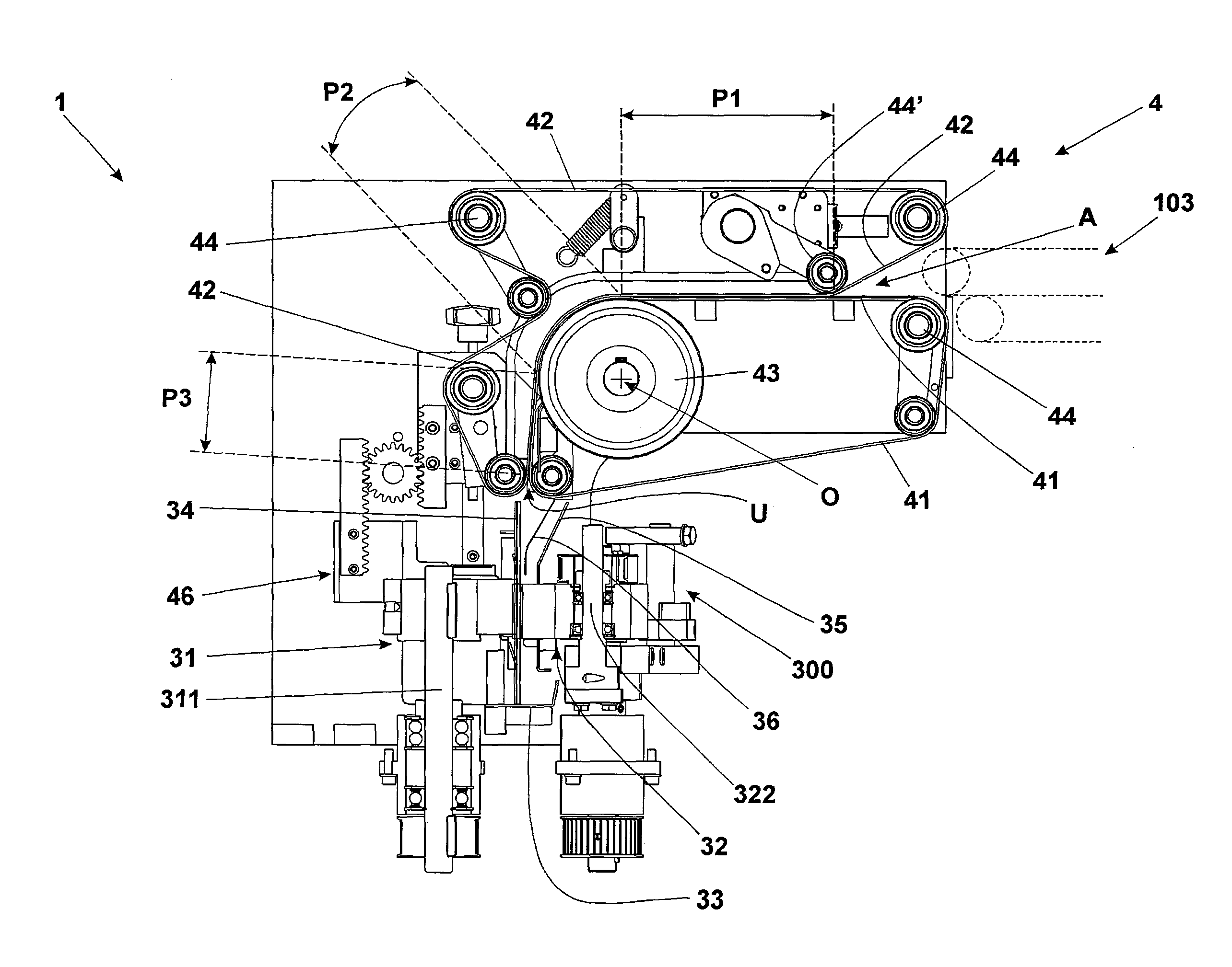 Apparatus for changing an advancement direction of piles of inserts to be stuffed in envelopes
