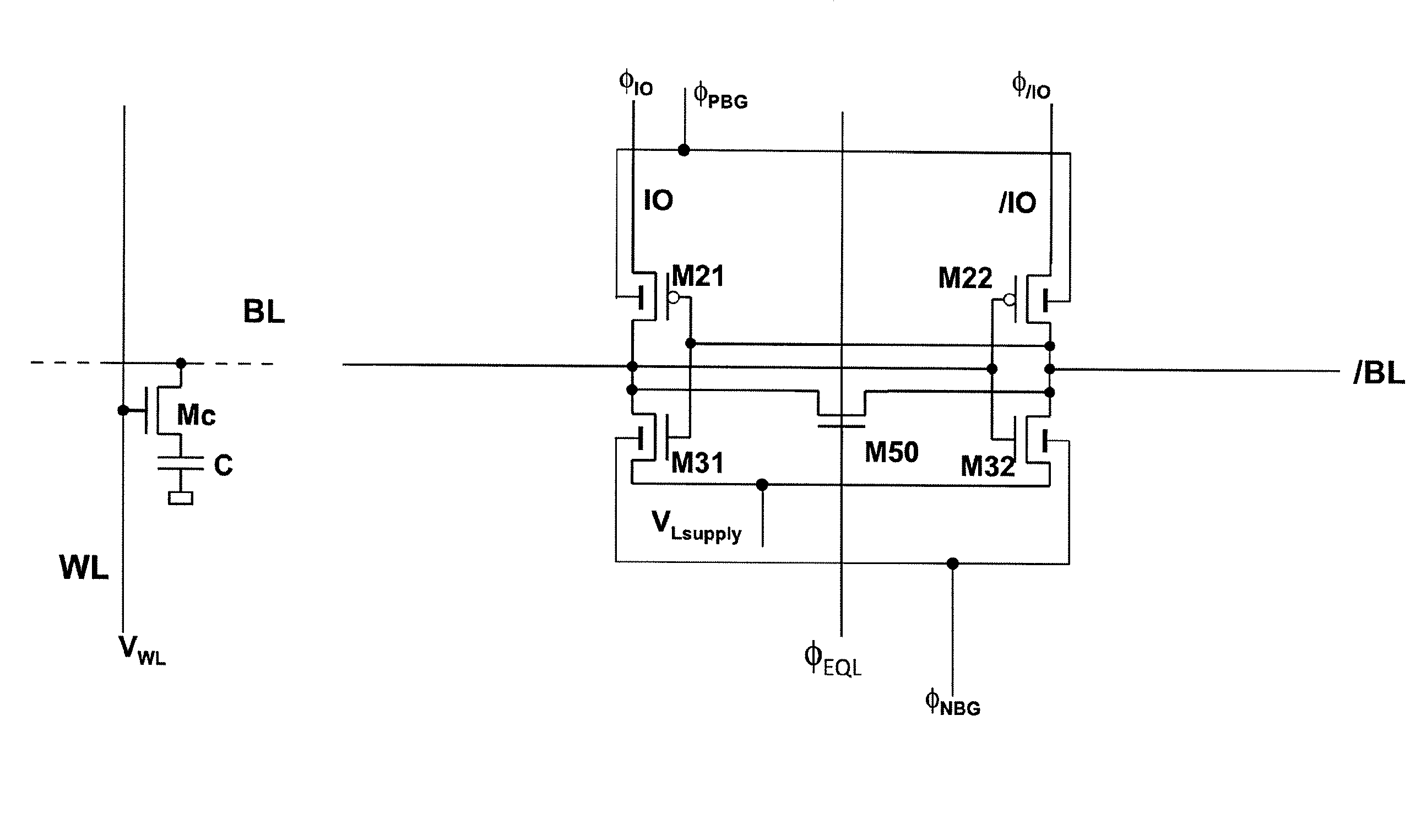 Differential sense amplifier without switch transistors