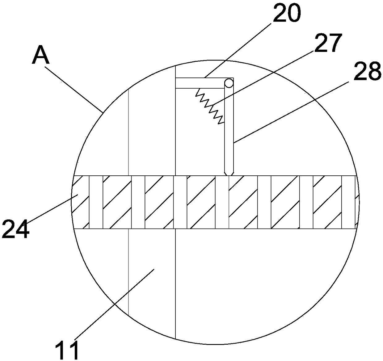 Secondary sand screening device for construction
