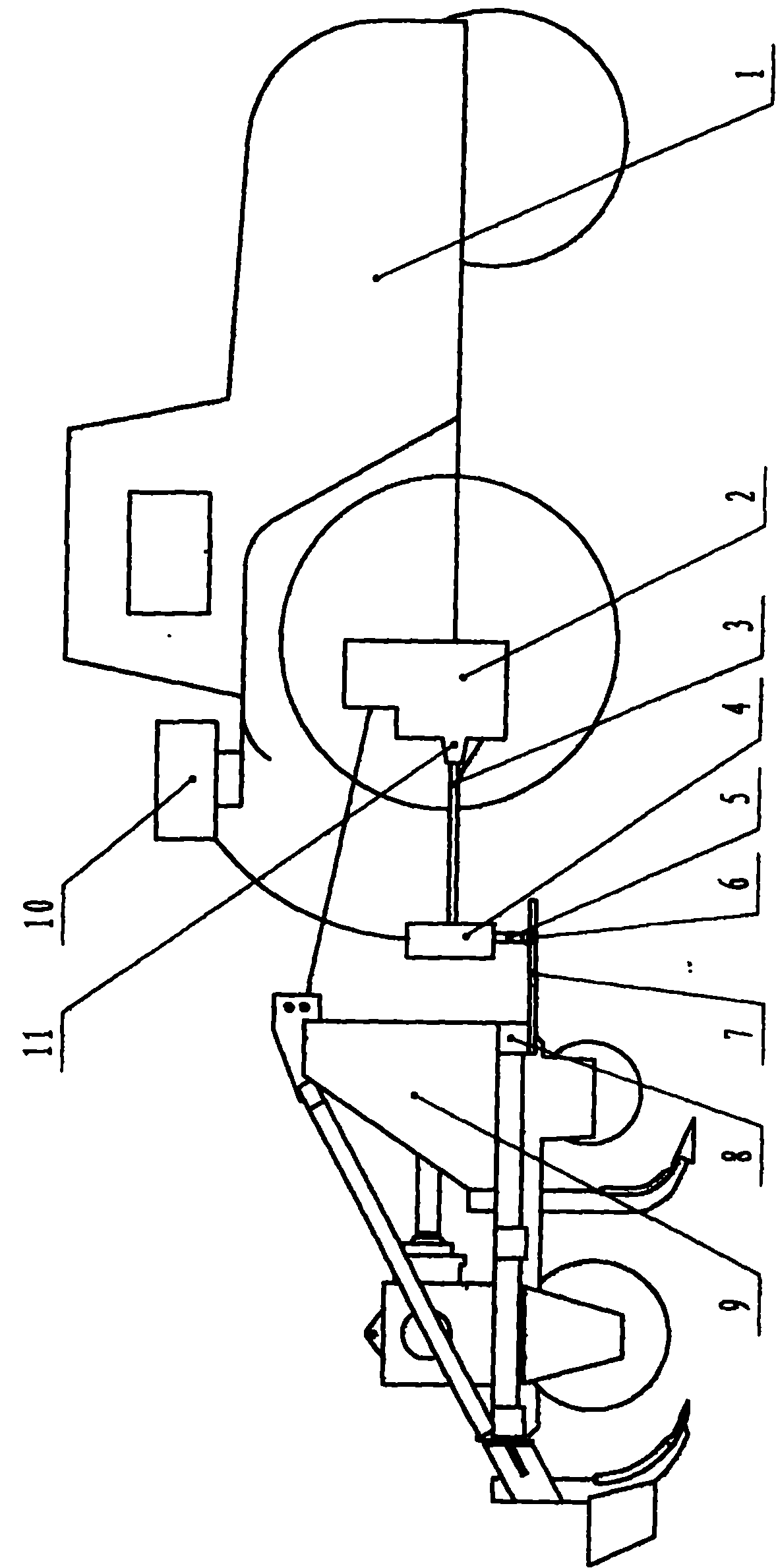 Soil tillage depth automatic measurement and synchronous display device for tillage implement