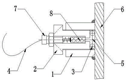 Insulation type bus shell temperature measurement installation structure