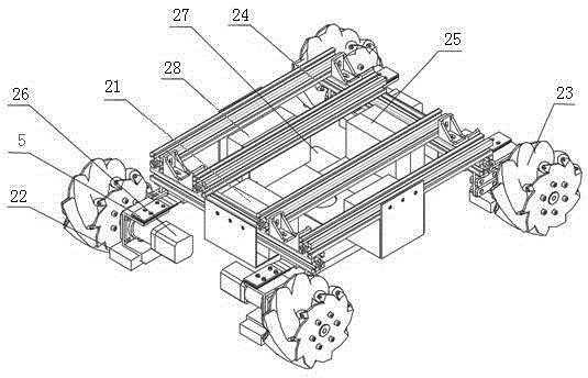 Omni-direction mobile digital flat panel ray detection robot based on Mecanum wheels