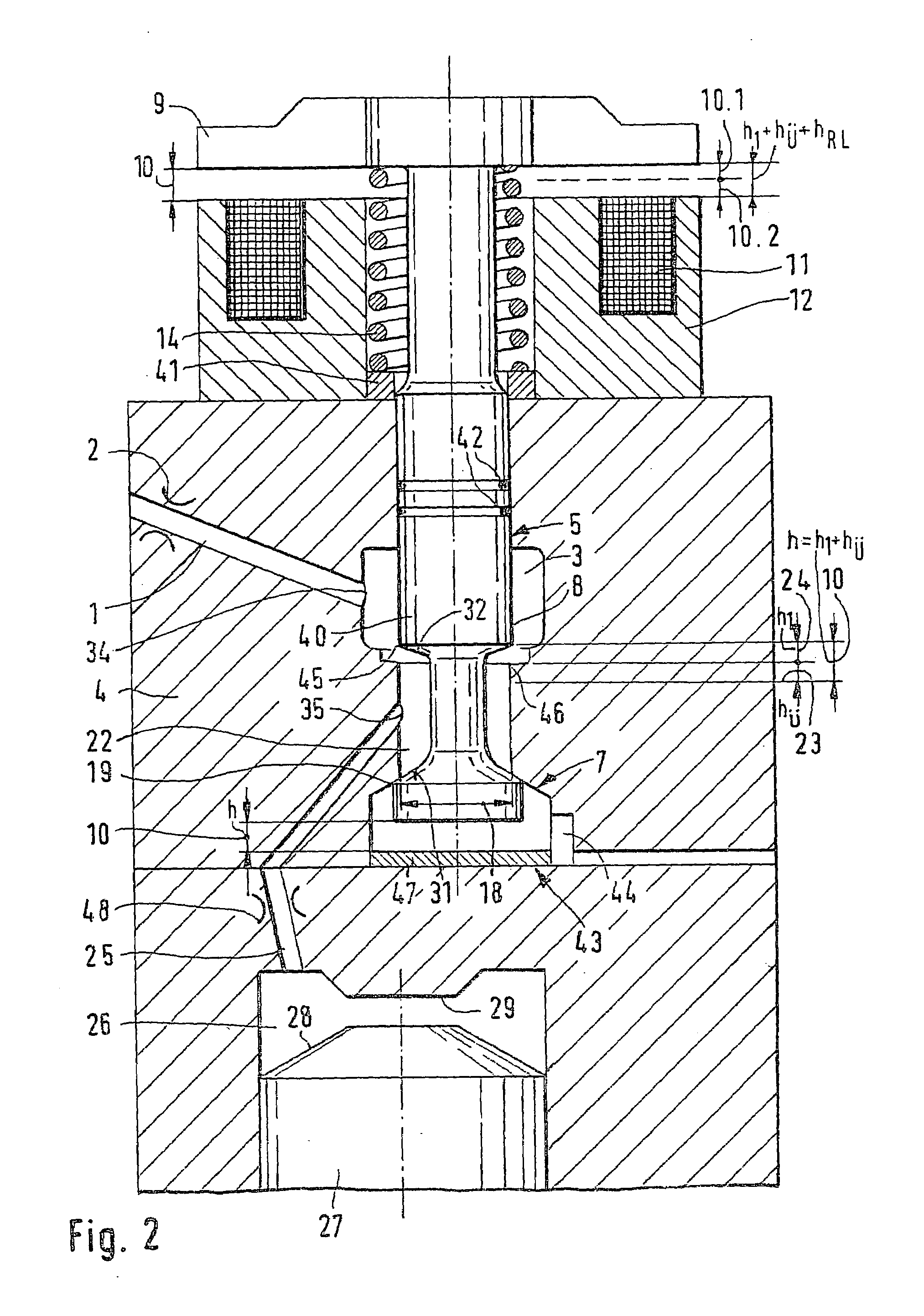 Control element for injectors with switchable nozzle needle