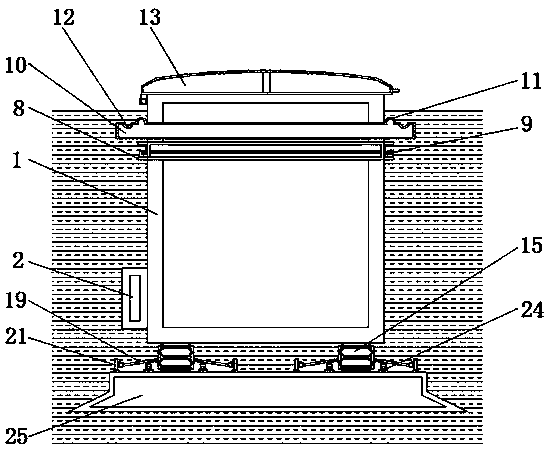 Water-proof vibration damping device for a buried charging pile