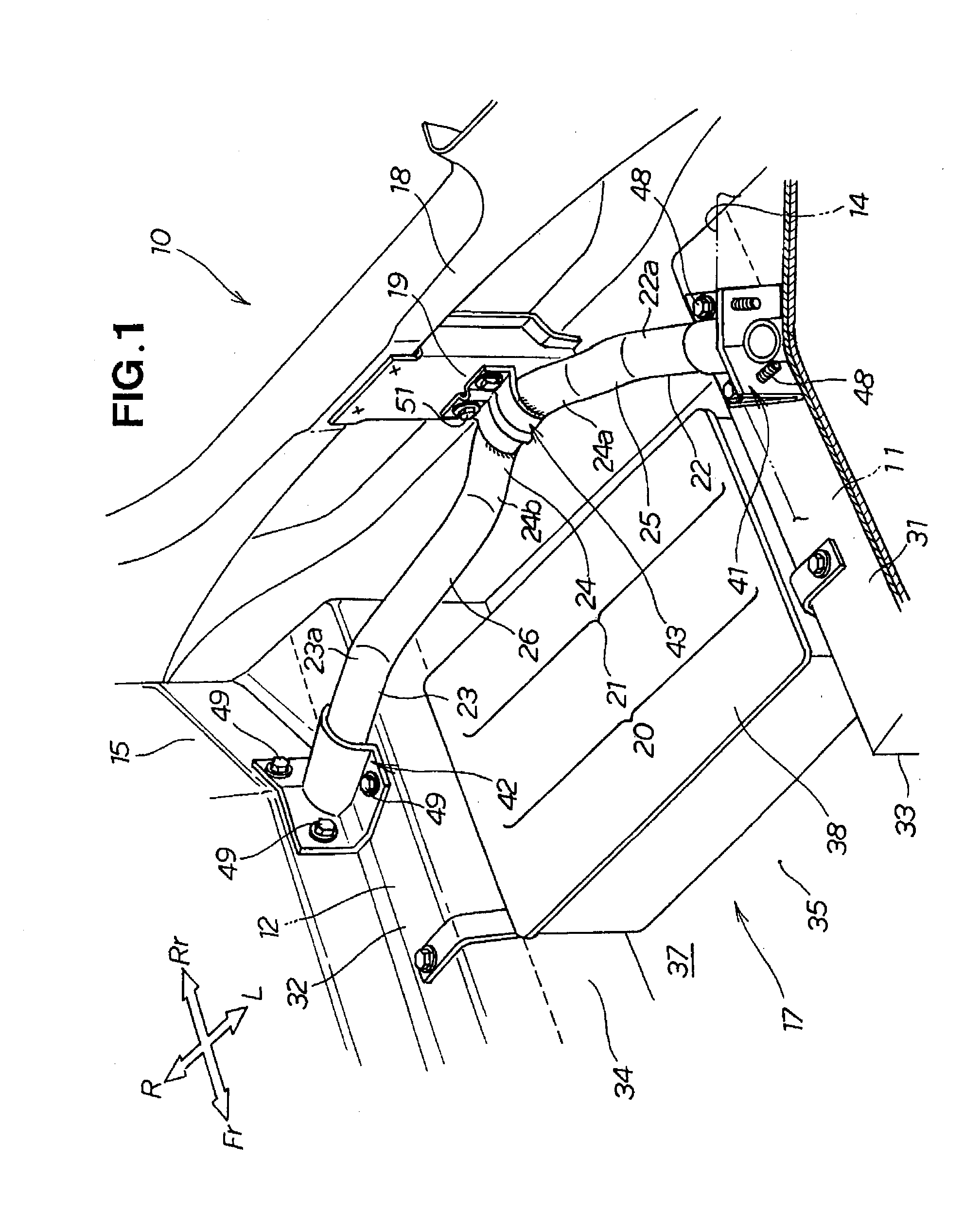 Rear frame structure for vehicle