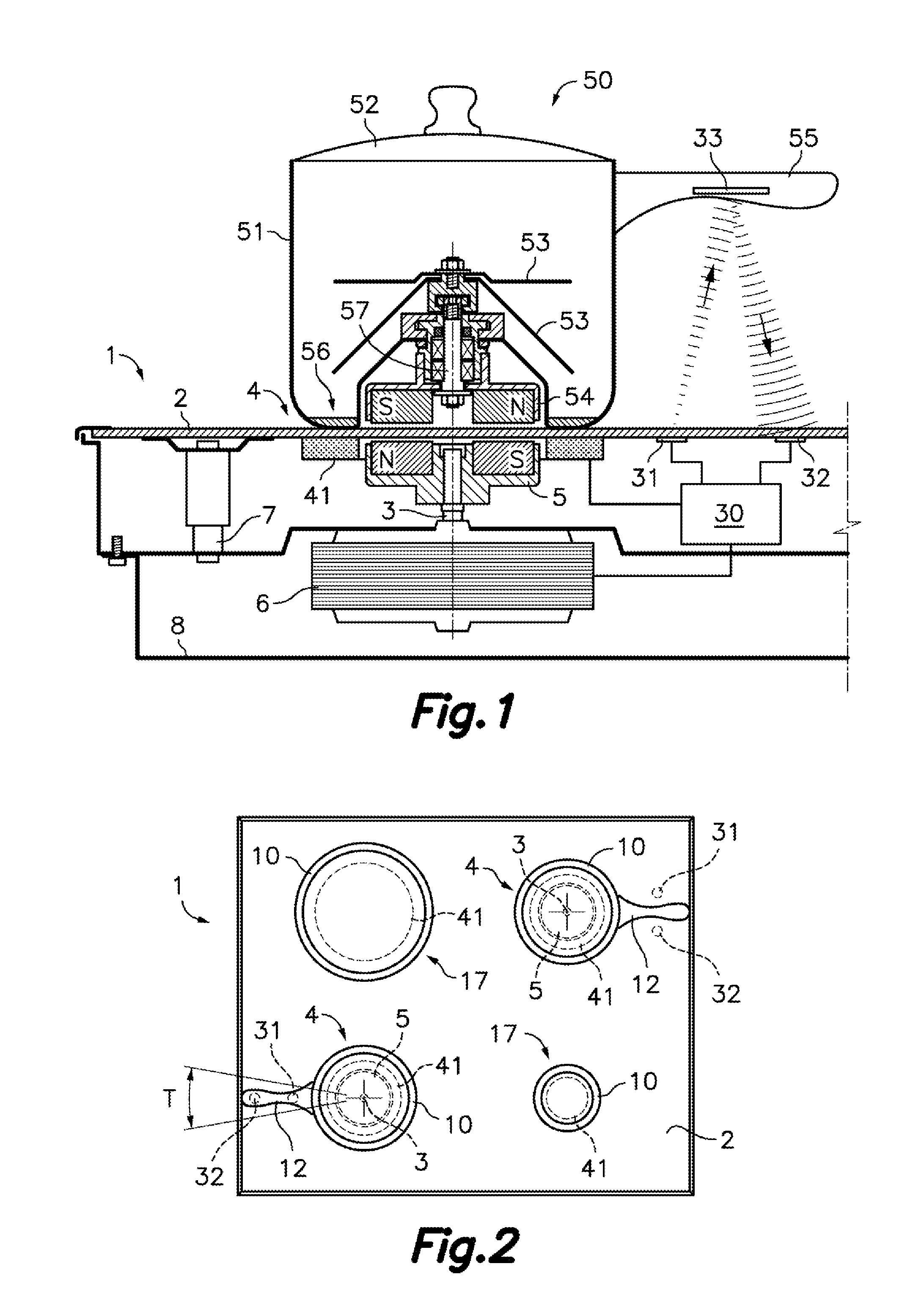 Cooking system including a cooking hob and a cooking vessel