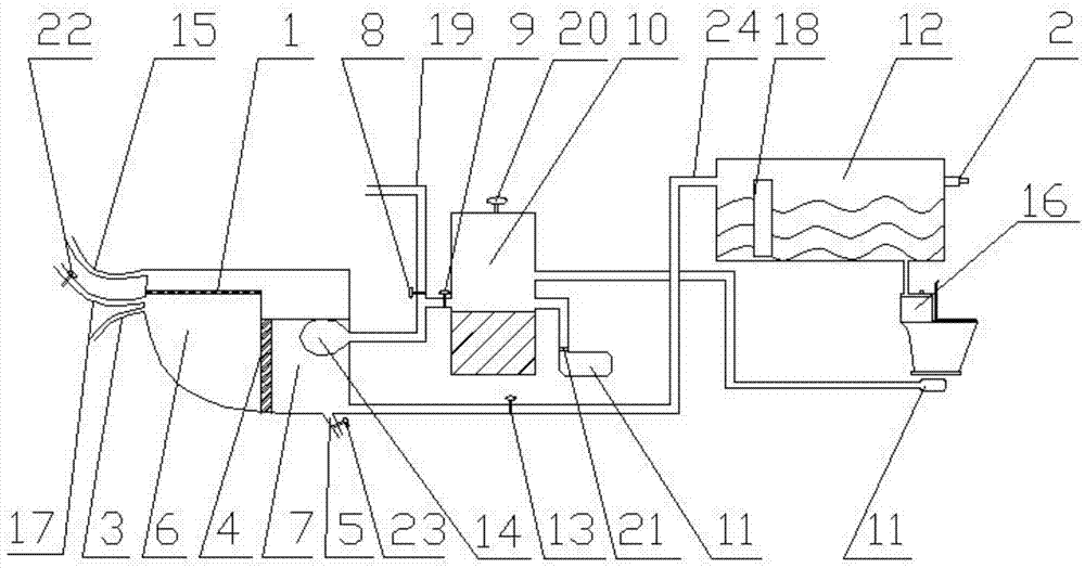 Device for collecting domestic wastewater for flushing toilet