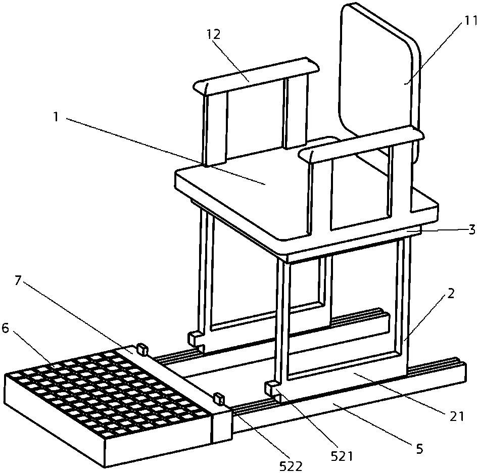 Automatically magnetically returned bedside chair