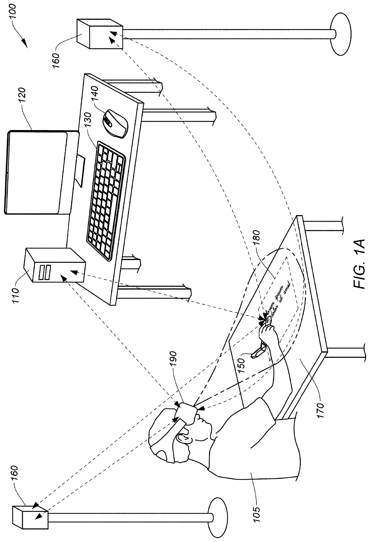 Systems, devices, and methods for physical surface tracking with a stylus device in an AR/VR environment