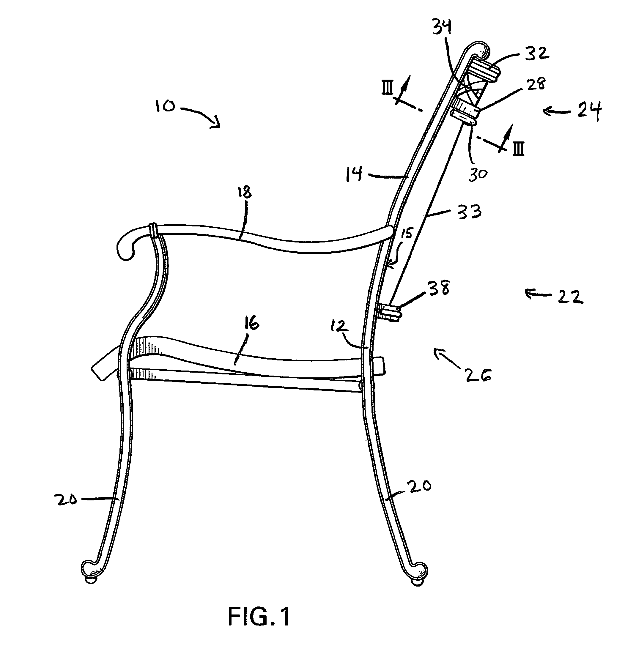 Single frame sling chair