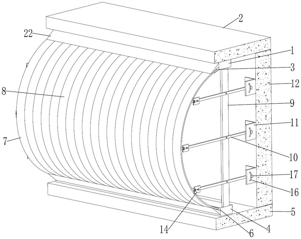 Assembly type installation design structure of super-large-span arc-shaped batten wood veneer