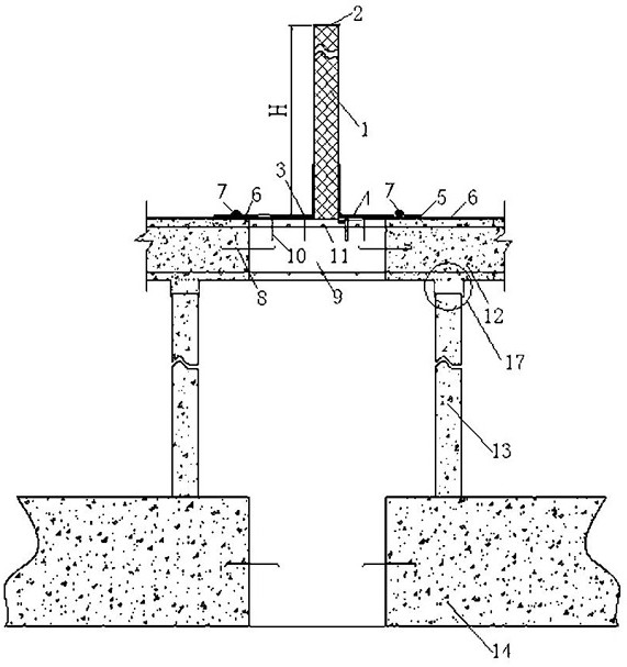 Pre-sealing construction method for basement roof settlement post-cast strip