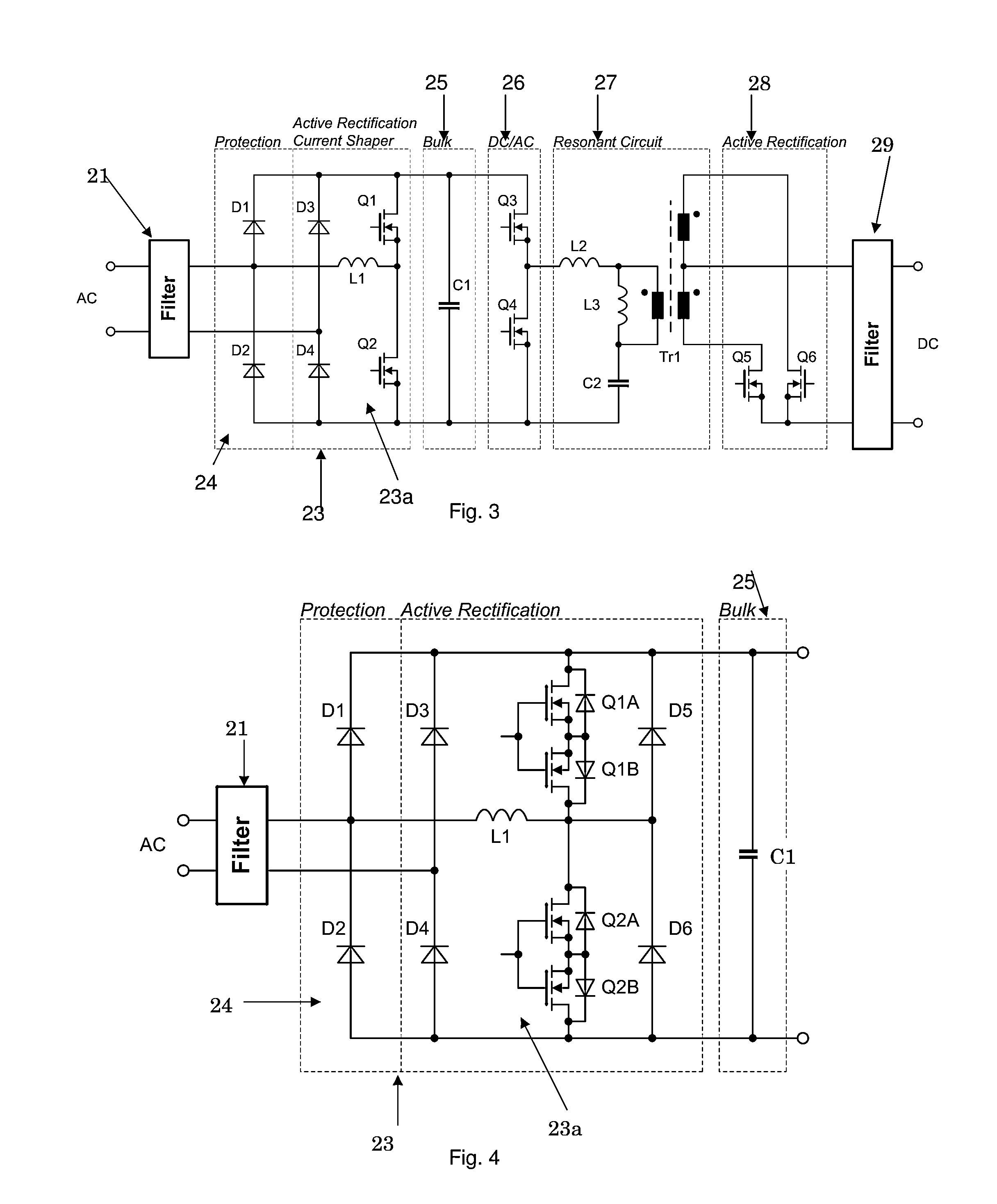 AC/DC power converter with active rectification and input current shaping