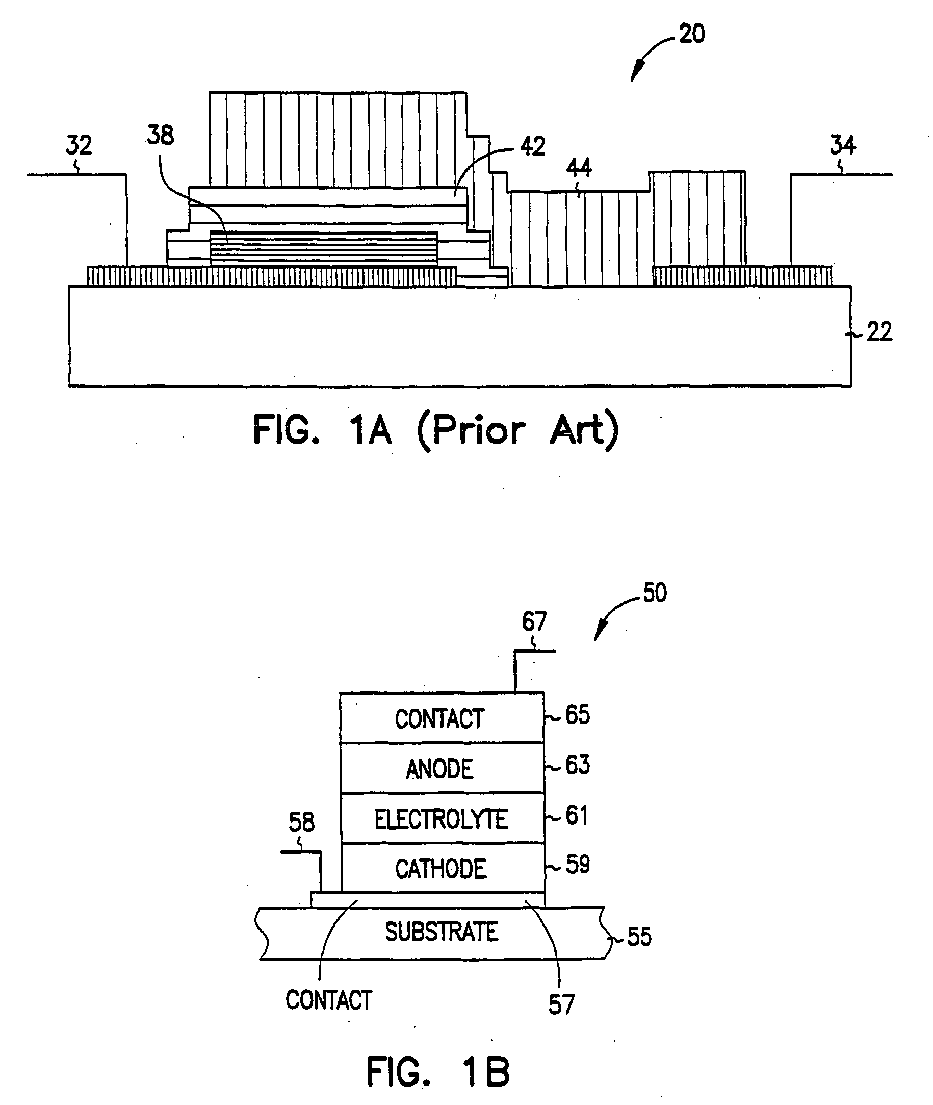 Integrated capacitor-like battery and associated method