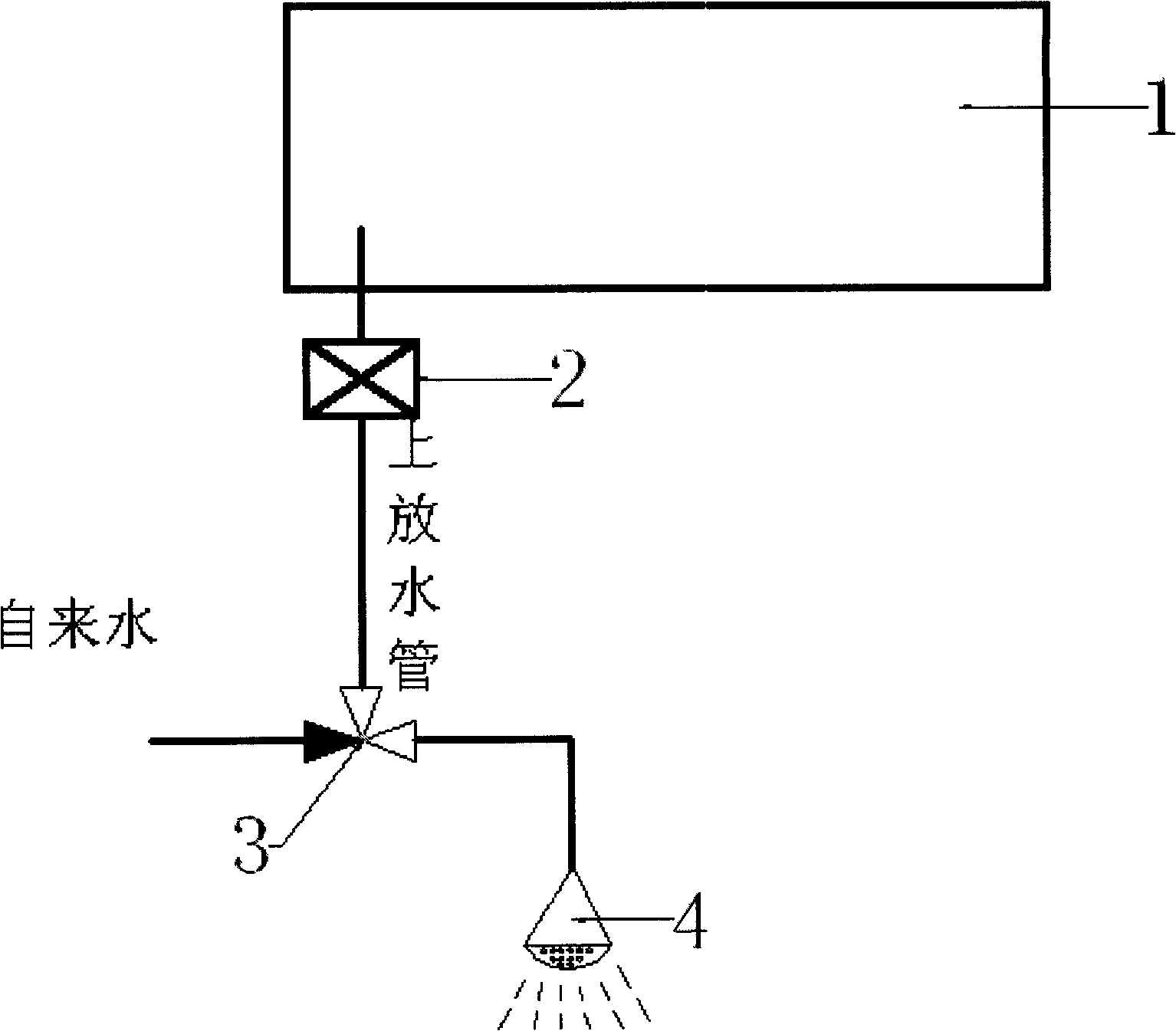 Solid matter self-guiding intermittent exhausting and upper drainage water pipe anti-freezing solar water heater