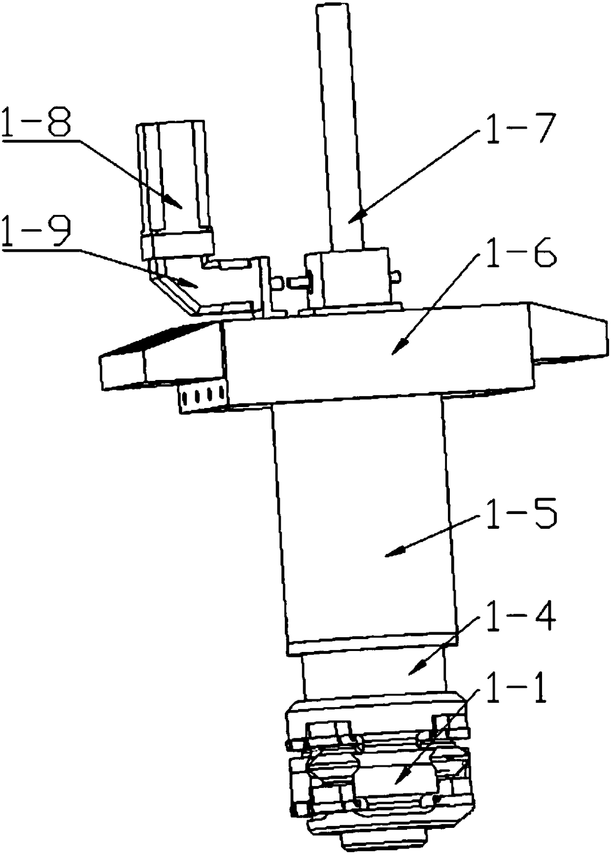 A kind of internal rotation feeding device used for large-scale thin-walled cylindrical piece counter-wheel spinning equipment