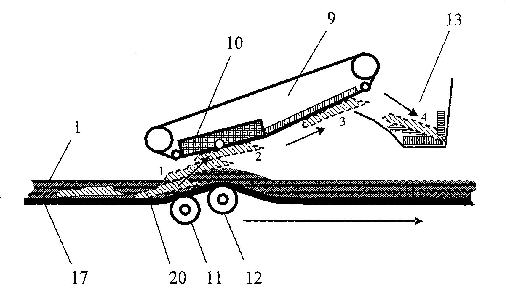 Method and device for removing metallic material of high-speed conveyer belt bulk cargo